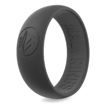Dark grey durable silicone ring for going on adventures and enjoying the outdoors.