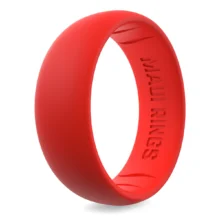 Fire red classic silicone ring men flexible and breathable alternative ring for men.