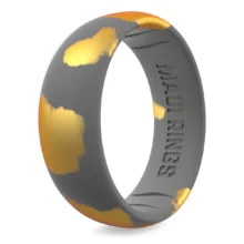 Gold grey marble women classic silicone ring men flexible and breathable safe ring.