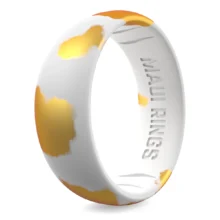Gold marble classic women silicone ring men flexible and breathable safe ring.