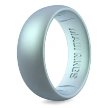 Metallic blue diamond classic silicone ring men engagement rings for men.