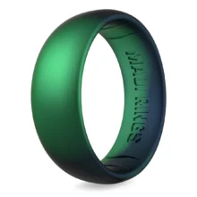 Metallic green dragon classic silicone ring men metal alternative ring daily-wear engagement rings for men.